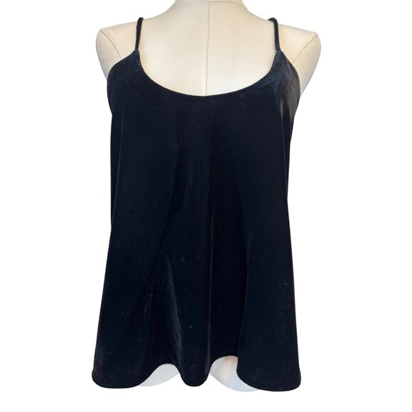 Zara Tops - Zara Size S Black Velvet Strappy Back Sleeveless Polyester Top